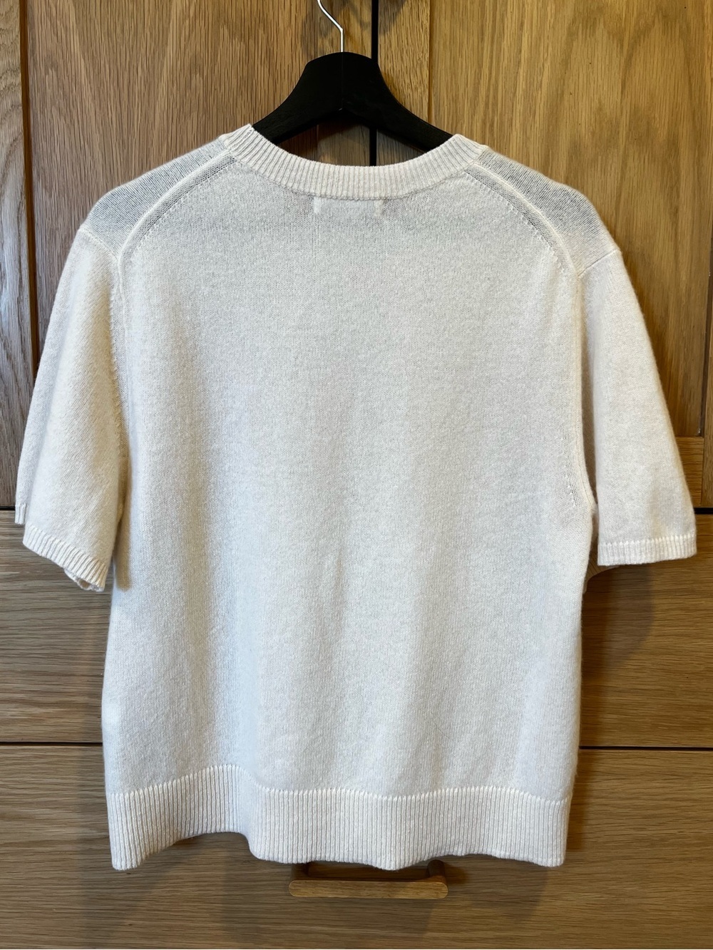 Banana Republic Cashmere Crewneck Short Sleeve Sweater Ivory Small Spring - Picture 4 of 5